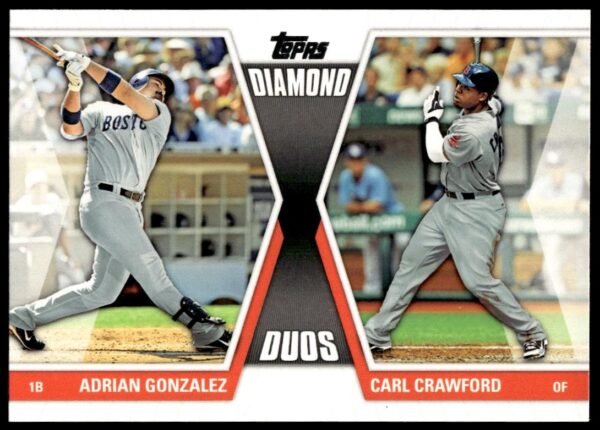 2011 Topps Series 2 Adrian Gonzalez / Carl Crawford Diamond Duos #DD-4 (Front)