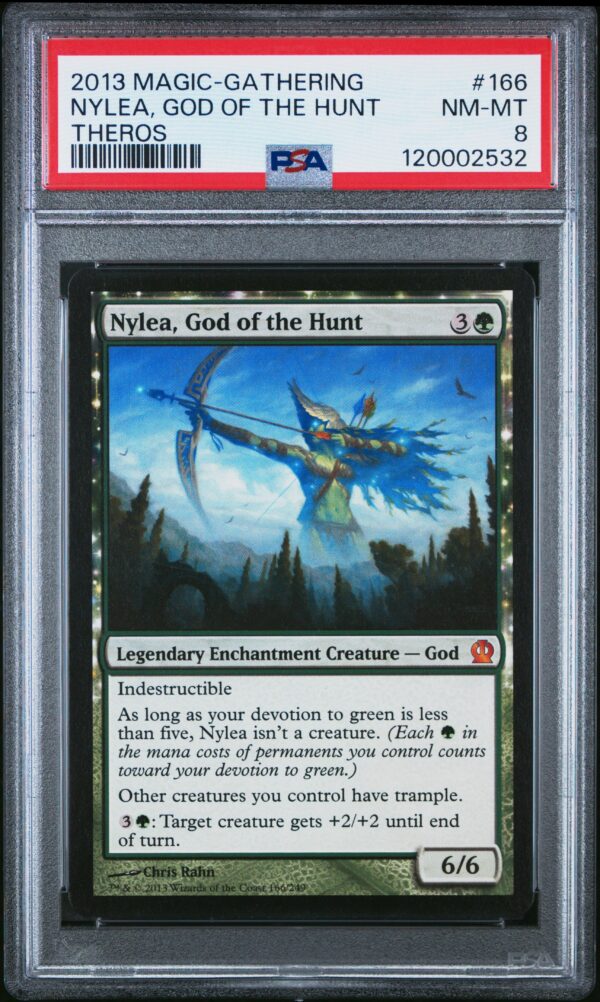 Nylea, God of the Hunt card from 2013 Magic: The Gathering Theros set.