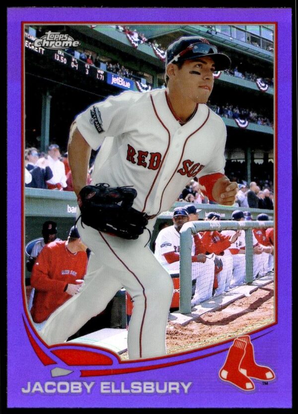 2013 Topps Chrome Jacoby Ellsbury Purple Prism Refractor #204 (Front)