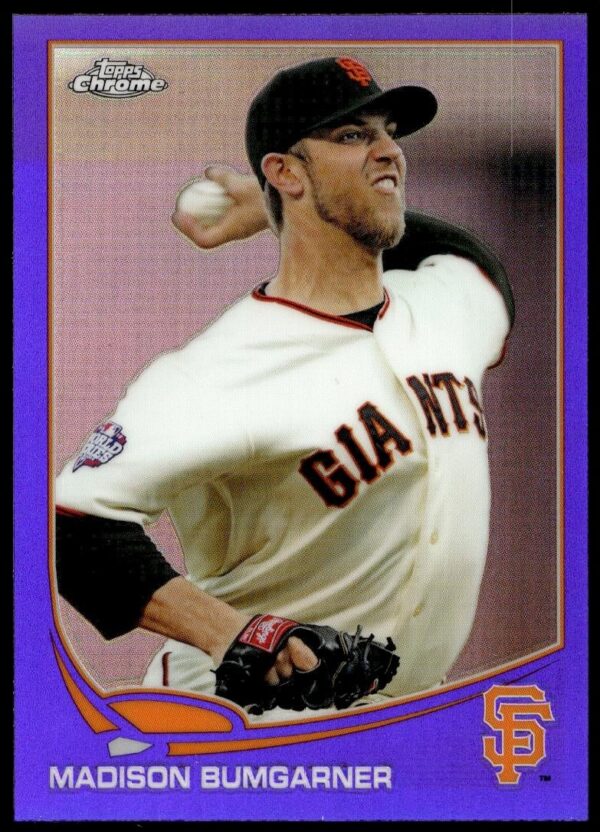 2013 Topps Chrome Madison Bumgarner Purple Prism Refractor #37 (Front)