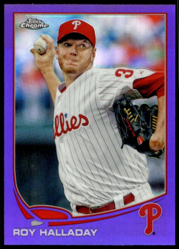 2013 Topps Chrome Roy Halladay Purple Prism Refractor #104 (Front)