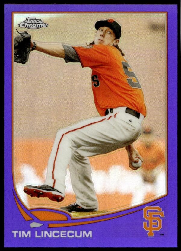2013 Topps Chrome Tim Lincecum Purple Prism Refractor #64 (Front)