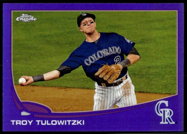 2013 Topps Chrome Troy Tulowitzki Purple Prism Refractor #52 (Front)