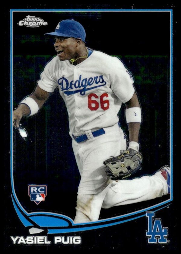 2013 Topps Chrome Yasiel Puig (Running) #138 (Front)