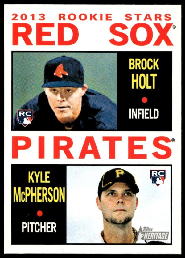 2013 Topps Heritage Brock Holt / Kyle McPherson #74 (Front)