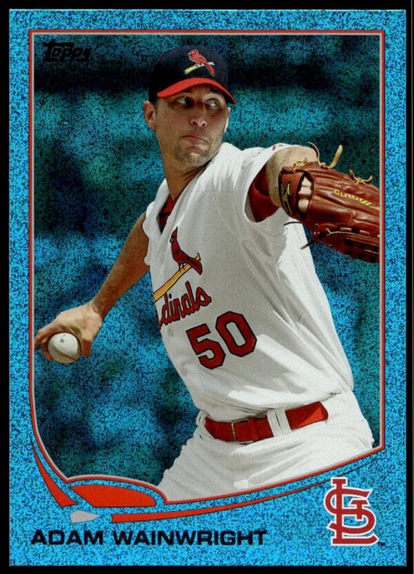 2013 Topps Series 1 Adam Wainwright Silver Slate Blue Sparkle #50 (Front)