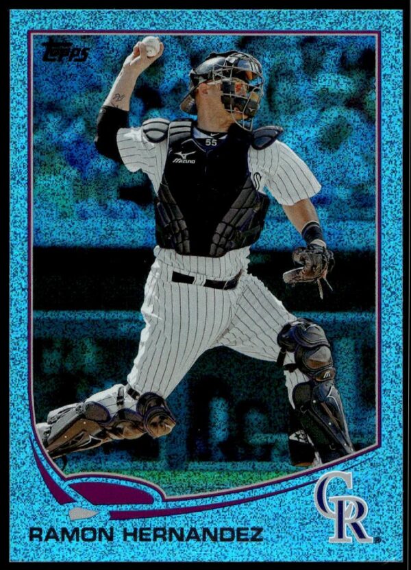 2013 Topps Series 1 Ramon Hernandez Silver Slate Blue Sparkle #165 (Front)