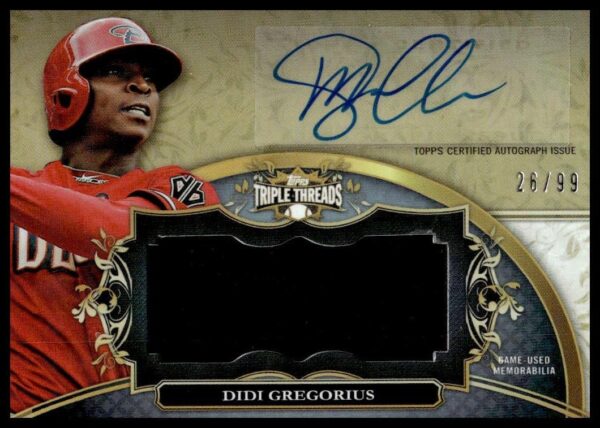 2013 Topps Triple Threads Didi Gregorius Unity Autograph Jumbo Relics #UAJR-DG3 (Front)