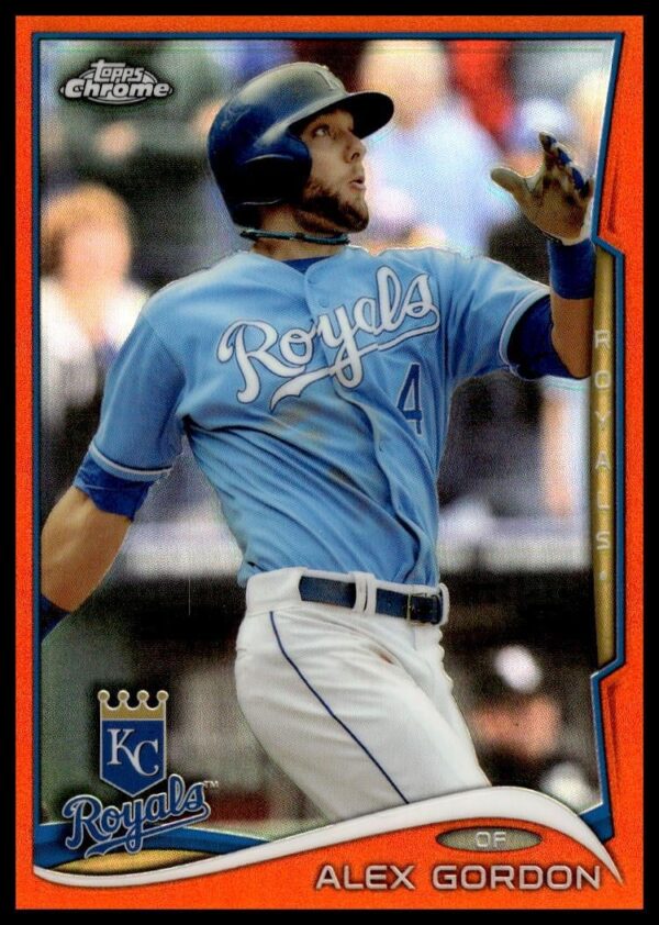 2014 Topps Chrome Alex Gordon Orange Refractor #2 (Front)