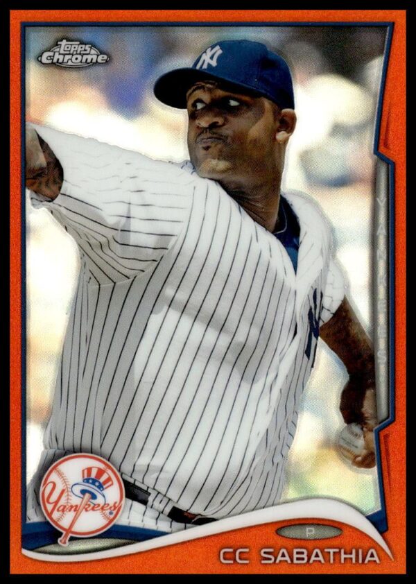 2014 Topps Chrome CC Sabathia Orange Refractor #32 (Front)