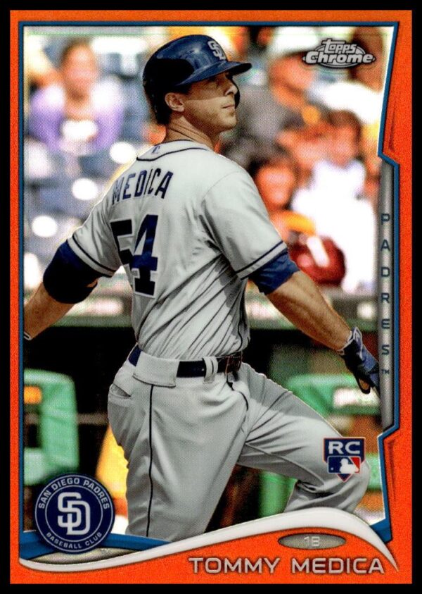 2014 Topps Chrome Tommy Medica Orange Refractor #199 (Front)