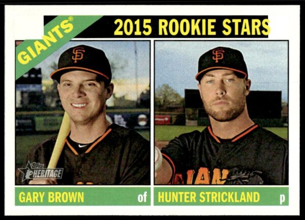 2015 Topps Heritage Gary Brown / Hunter Strickland #373 (Front)