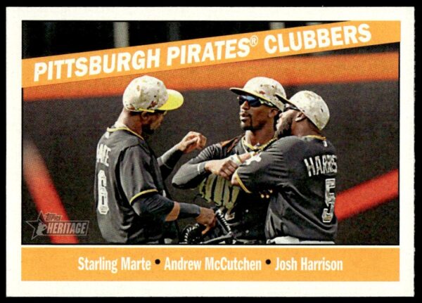 2015 Topps Heritage Pittsburgh Pirates Clubbers (Starling Marte / Josh Harrison / Andrew McCutchen) #199 (Front)