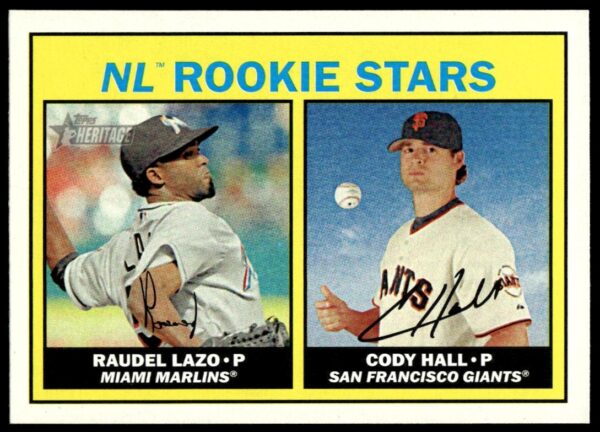 2016 Topps Heritage Cody Hall / Raudel Lazo #185 (Front)