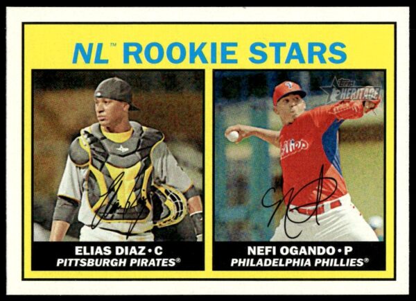 2016 Topps Heritage Elias Diaz / Nefi Ogando #184 (Front)