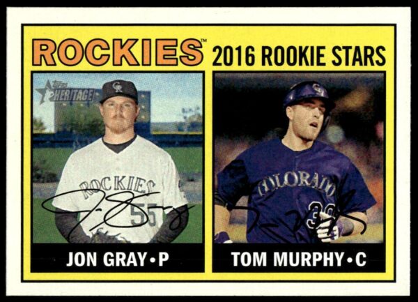 2016 Topps Heritage Jon Gray / Tom Murphy #166 (Front)