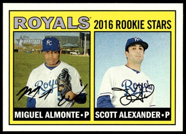 2016 Topps Heritage Miguel Almonte / Scott Alexander #167 (Front)
