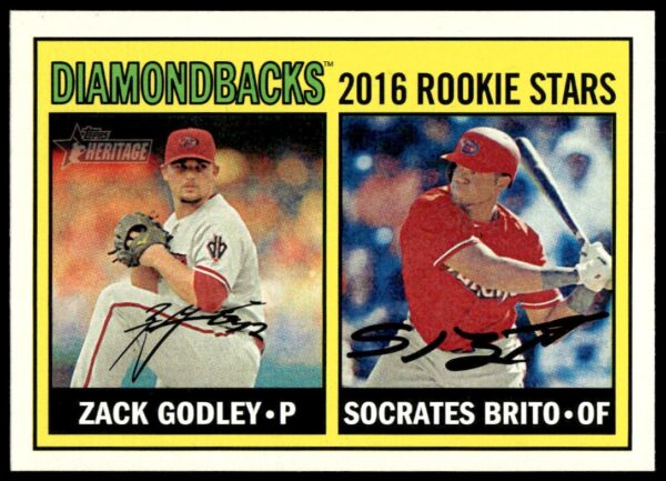 2016 Topps Heritage Zack Godley / Socrates Brito #179 (Front)