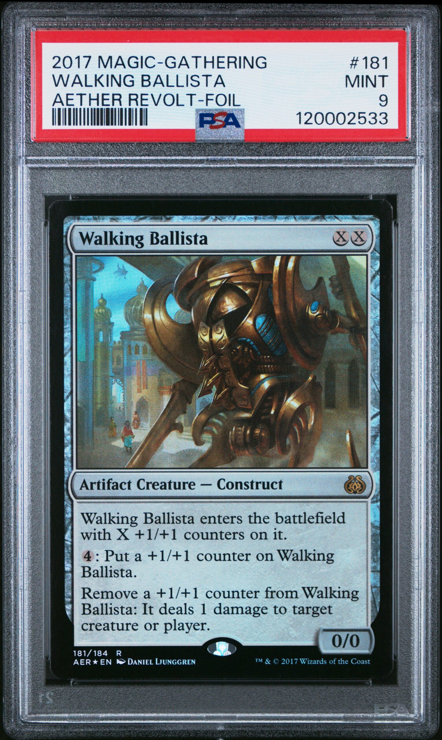 2017 Aether Revolt Walking Ballista Foil Card, PSA 9, Magic: The Gathering.