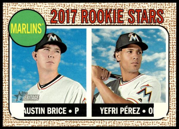2017 Topps Heritage Austin Brice / Yefri Perez #42 (Front)