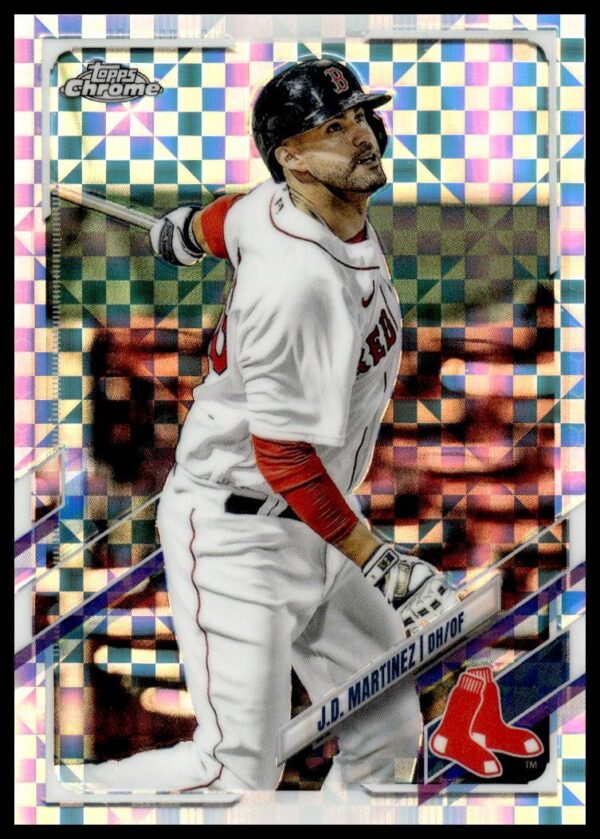 2021 Topps Chrome J.D. Martinez X-Fractor #95 (Front)