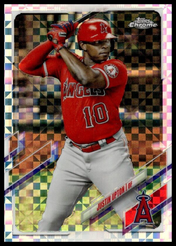 2021 Topps Chrome Justin Upton X-Fractor #201 (Front)