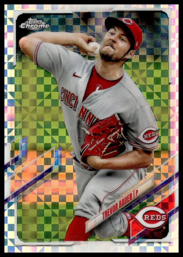 2021 Topps Chrome Trevor Bauer X-Fractor #77 (Front)