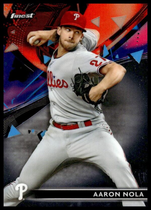 2021 Topps Finest Aaron Nola Refractor #76 (Front)