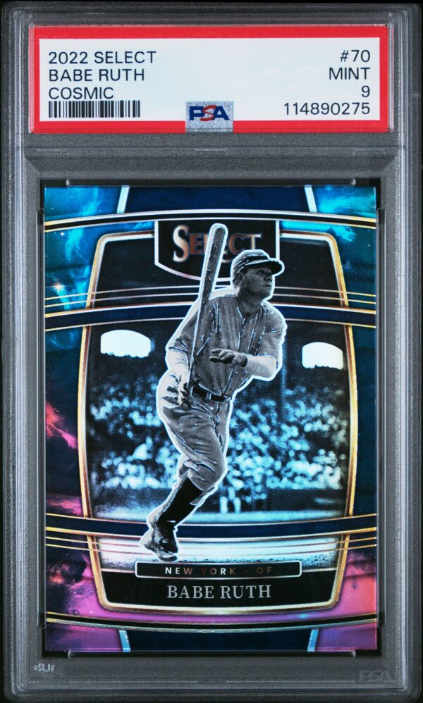 Babe Ruth Cosmic Card 2022 Panini Select PSA 9 Front View