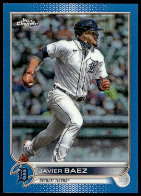 2022 Topps Chrome Update Javier Baez Blue Prism Refractor #USC89 (Front)