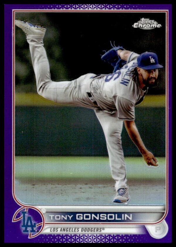 2022 Topps Chrome Update Tony Gonsolin Purple Refractor #USC48 (Front)