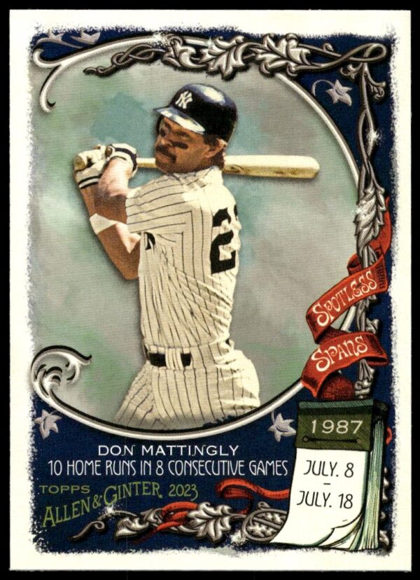 2023 Topps Allen & Ginter Don Mattingly Spotless Spans #SS-8 (Front)
