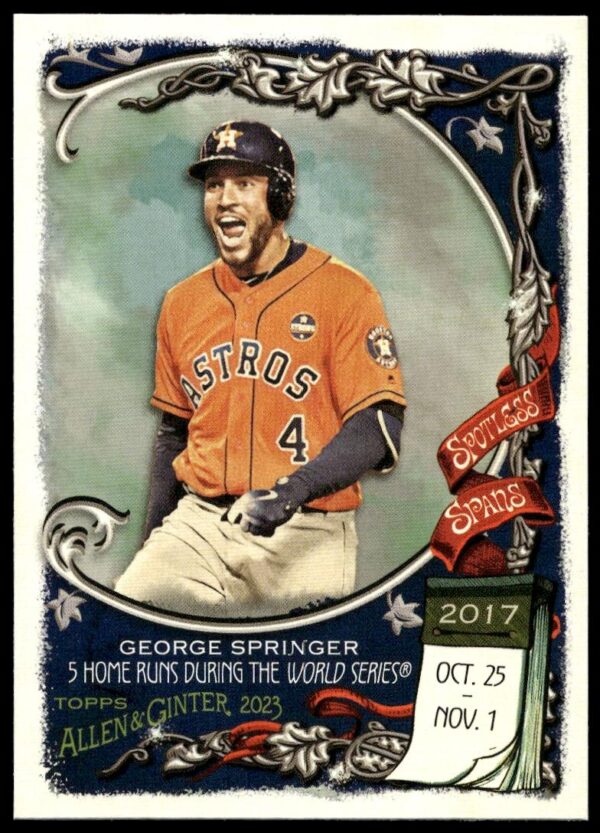 2023 Topps Allen & Ginter George Springer Spotless Spans #SS-30 (Front)