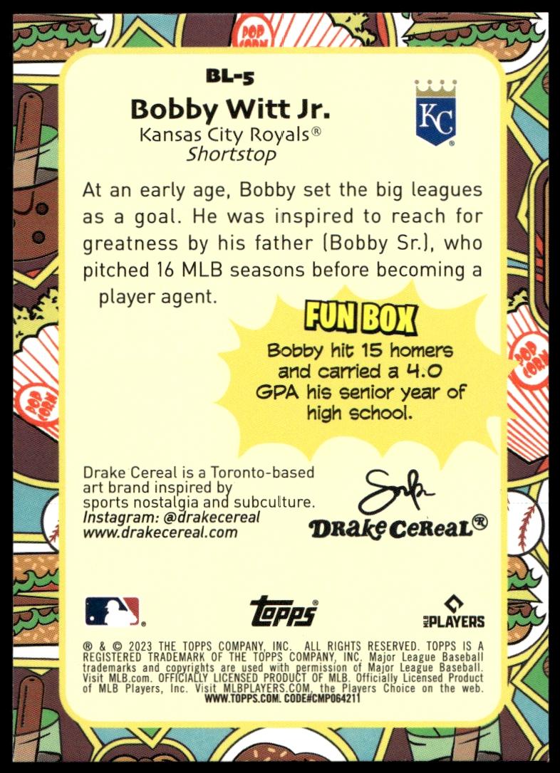 2023 Topps Big League Bobby Witt Jr. Big Leaguers #BL-5 (Back)