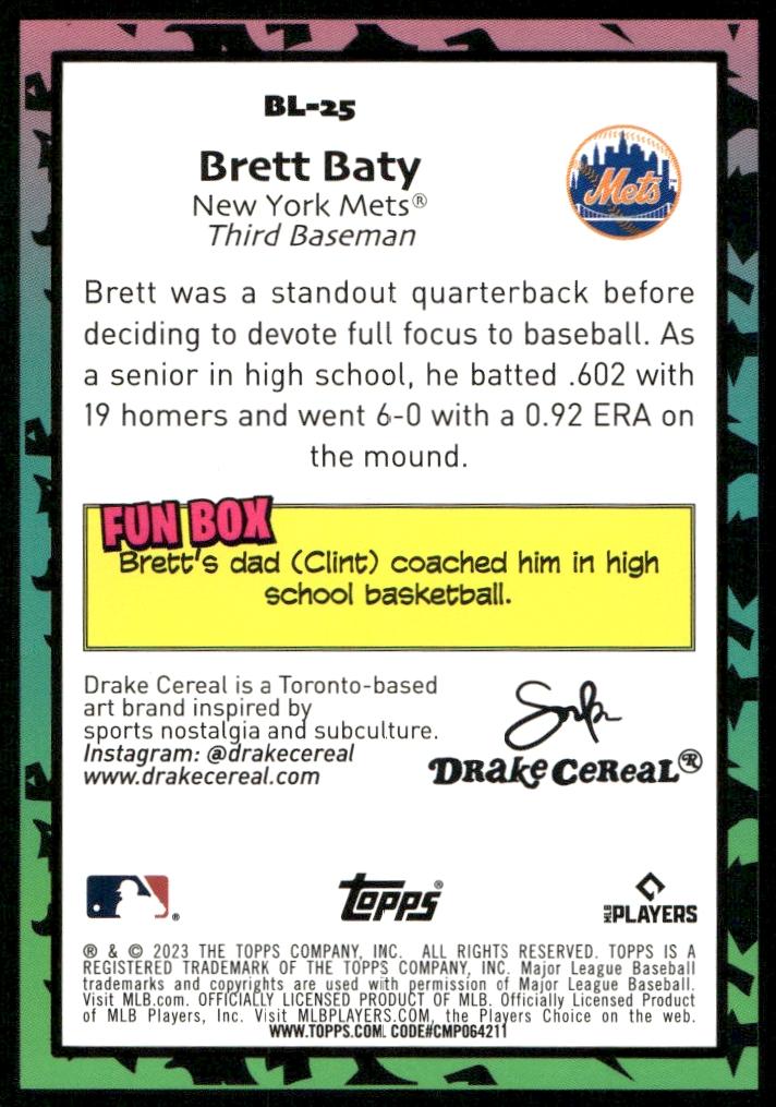 2023 Topps Big League Brett Baty Big Leaguers #BL-25 (Back)