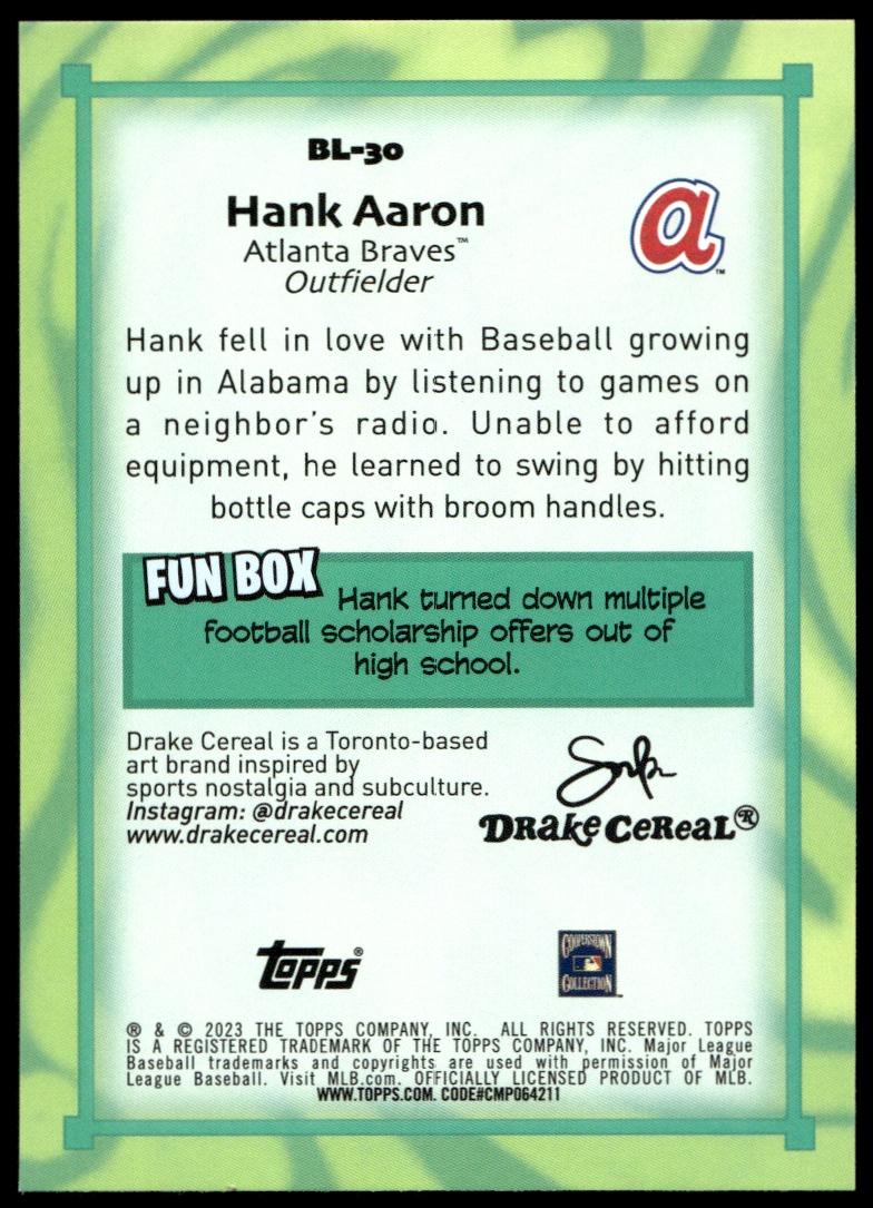 2023 Topps Big League Hank Aaron Big Leaguers #BL-30 (Back)
