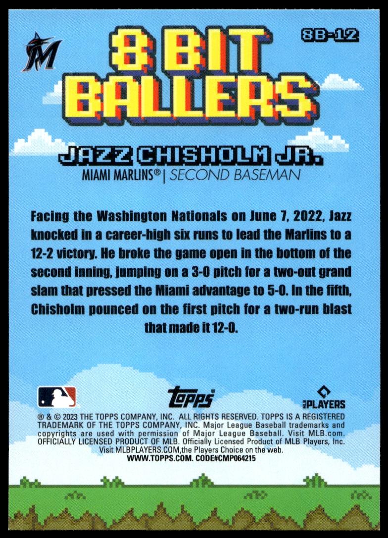 2023 Topps Big League Jazz Chisholm Jr. 8 Bit Ballers #8B-12 (Back)
