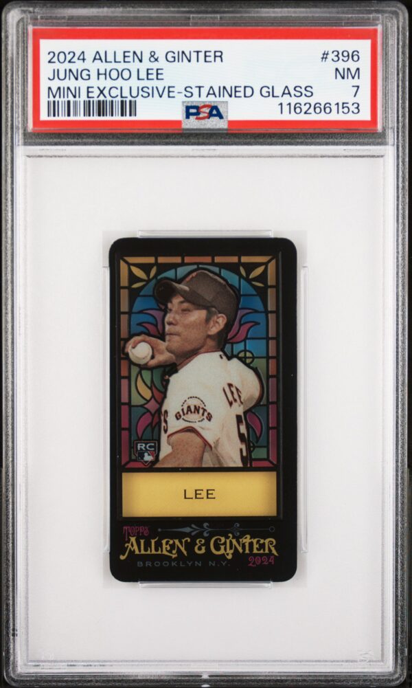 Jung Hoo Lee 2024 Exclusive Stained Glass PSA 7 Card Front View.