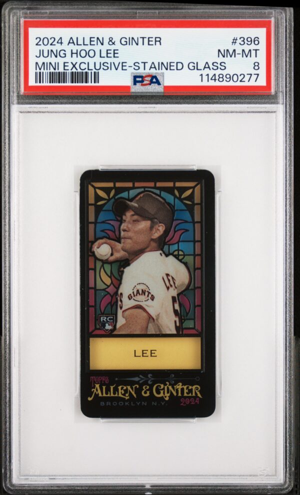 Jung Hoo Lee 2024 Mini Stained Glass Card #396, PSA 8 Graded.