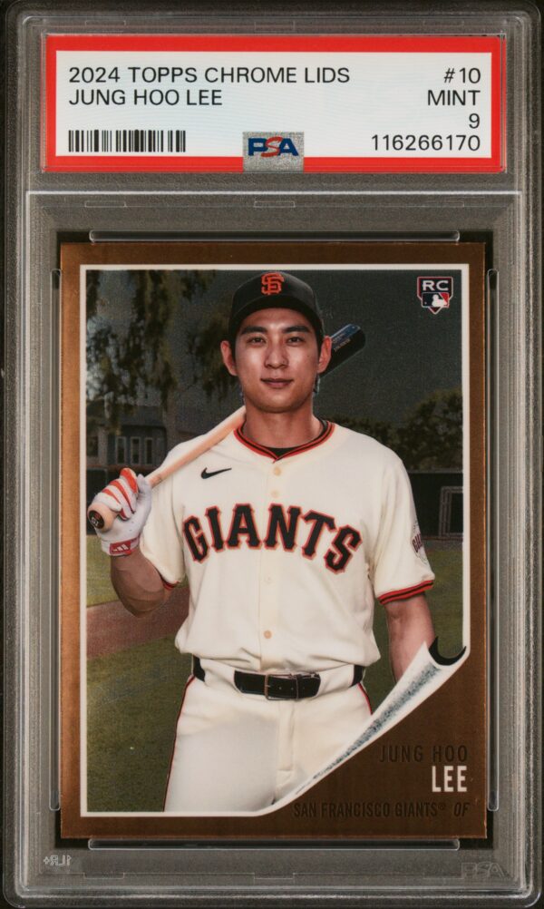 2024 Topps Chrome Jung Hoo Lee Card #10, PSA 9, Mitchell & Ness Edition.