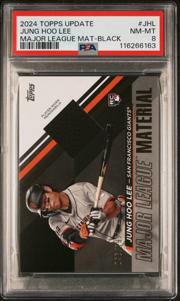 Jung Hoo Lee 2024 Topps Black MLB Card #MLMU-JHL, PSA 8, Limited to 199.