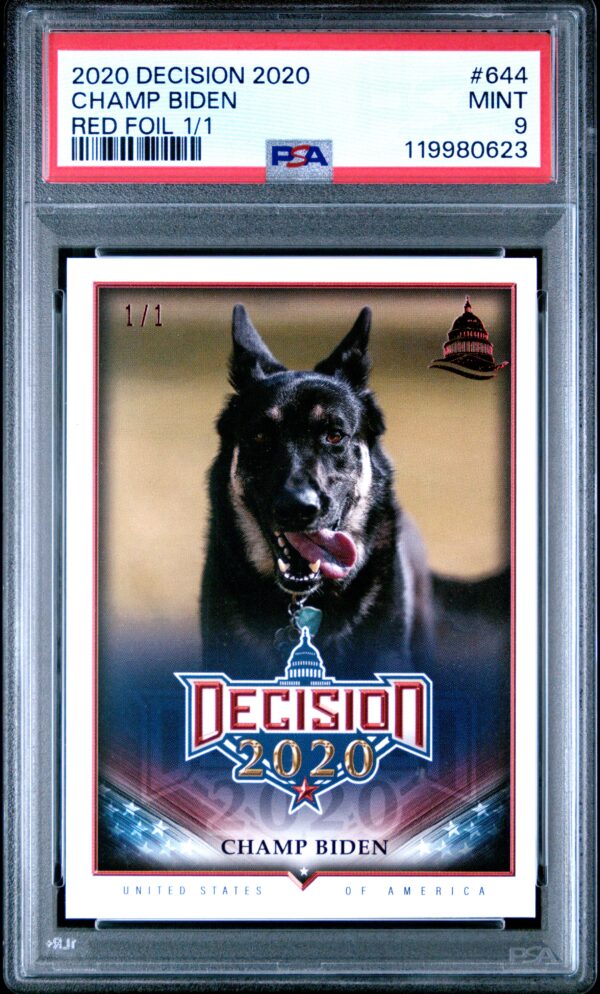 2020 Leaf Decision Champ Biden Capitol Red Foil #644 (/1) (PSA 9) (Front)