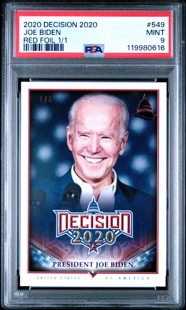 2020 Leaf Decision Joe Biden Capitol Red Foil #549 (/1) (PSA 9) (Front)