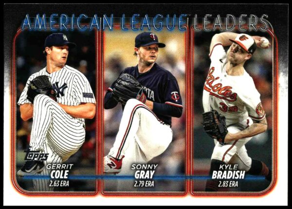 2024 Topps Series 1 American League Leaders (Cole / Sonny Gray / Kyle BrGerrit adish) #324 (Front)