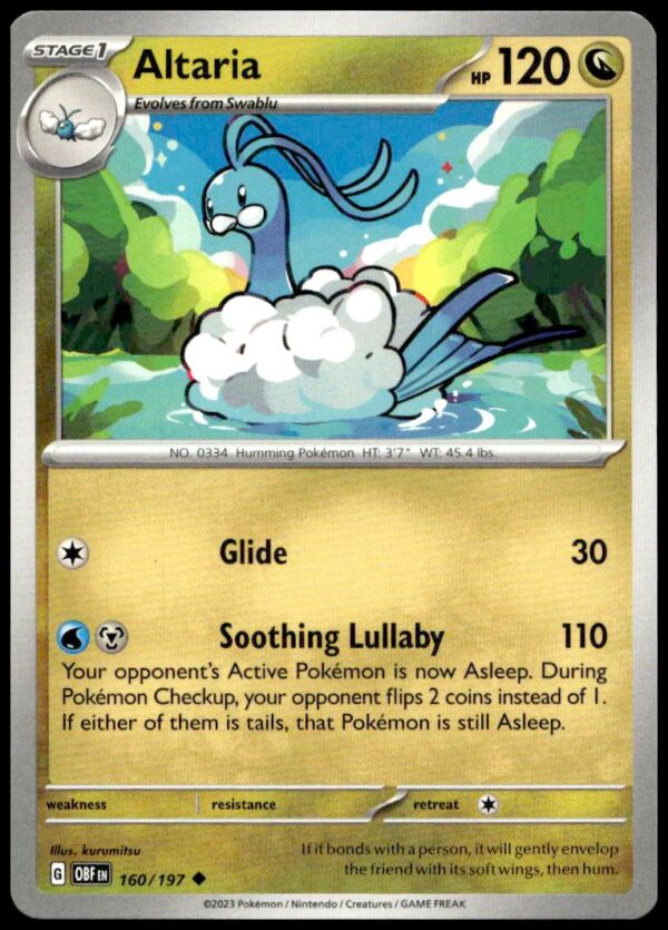 2023 PokΓ©mon Scarlet & Violet - Obsidian Flames Altaria #160/197 (Front)
