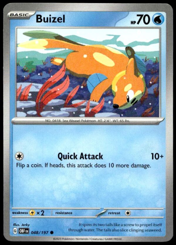 2023 Pokémon Scarlet & Violet - Obsidian Flames Buizel #048/197 (Front)