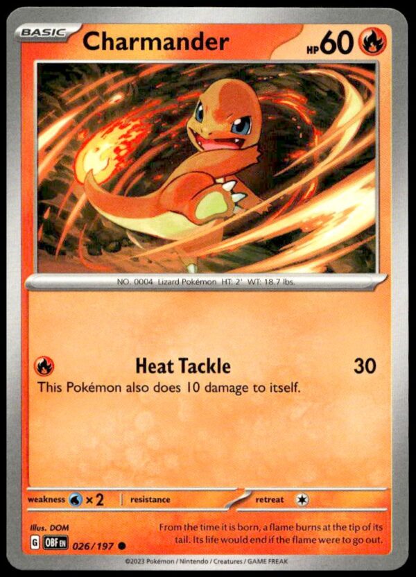 2023 Pokémon Scarlet & Violet - Obsidian Flames Charmander #026/197 (Front)