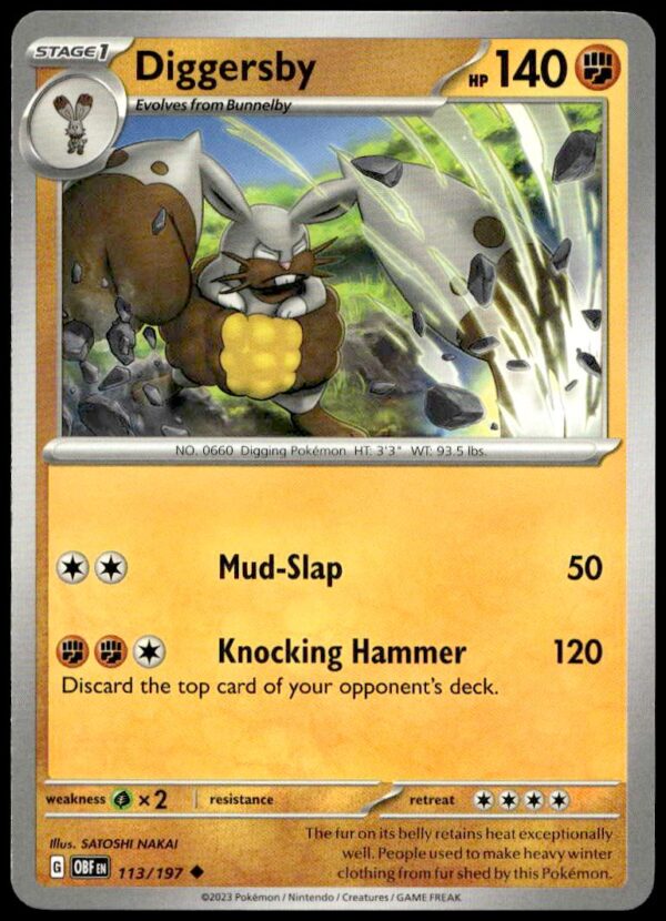 2023 Pokémon Scarlet & Violet - Obsidian Flames Diggersby #113/197 (Front)