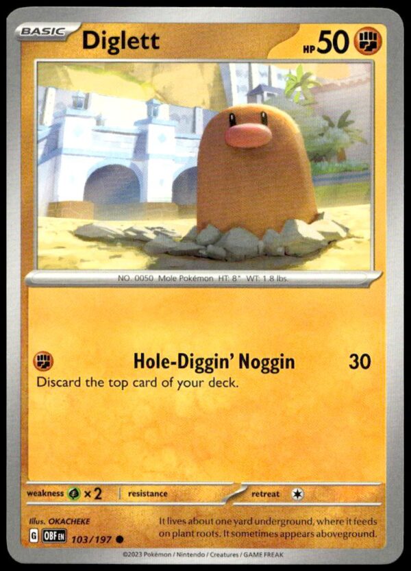 2023 Pokémon Scarlet & Violet - Obsidian Flames Diglett #103/197 (Front)