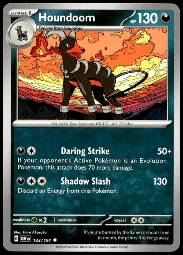 2023 Pokémon Scarlet & Violet - Obsidian Flames Houndoom #133/197 (Front)